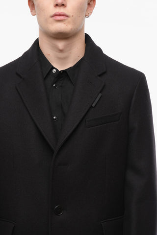 Cappotto Slim Fit in Misto Cammello con Patch in Satin