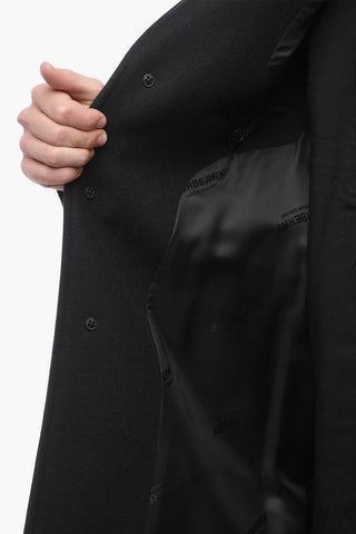 Cappotto Slim Fit in Misto Cammello con Patch in Satin