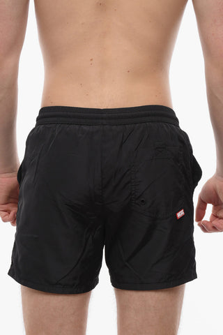 Solid Color BMBX-CAYBAY Swim Shorts with Logo-Patch