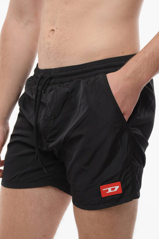 Solid Color BMBX-CAYBAY Swim Shorts with Logo-Patch