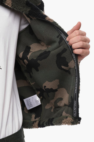 Giubbotto Teddy ARMY con Motivo Camouflage e Zip