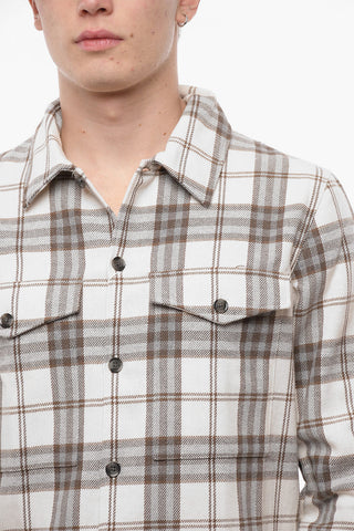 Plaid Motif TAKA JM Overshirt with Double Breast Pocket