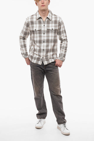 Plaid Motif TAKA JM Overshirt with Double Breast Pocket