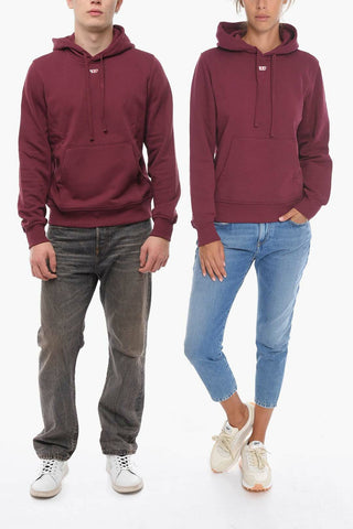 Felpa S-GINN UNISEX in Tinta unita con Logo Patch e Cappuccio