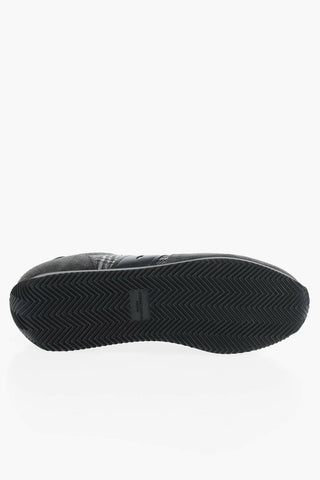 Sneakers in Lana District Check con Inserti in Suede