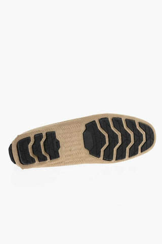 Woven Suede Penny Loafers with Rubber Sole