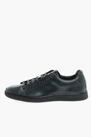 ID Lace-up Leather Sneakers with Rubber Sole