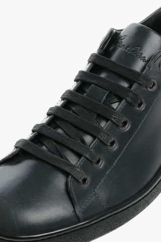 ID Lace-up Leather Sneakers with Rubber Sole