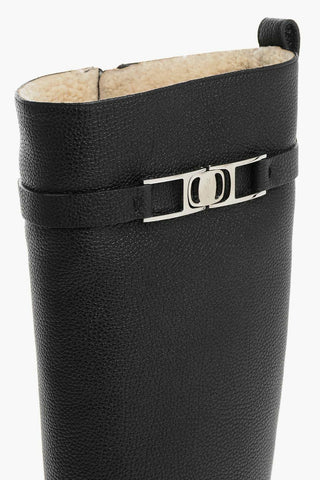 Textured Leather RYDER Boots with Logoed Strap