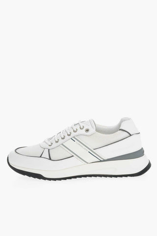 Sneakers Basse in Nappa con Dettagli in Nylon