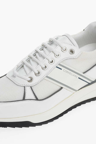 Sneakers Basse in Nappa con Dettagli in Nylon