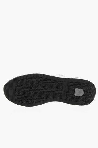 Sneakers Basse in Nappa con Dettagli in Nylon