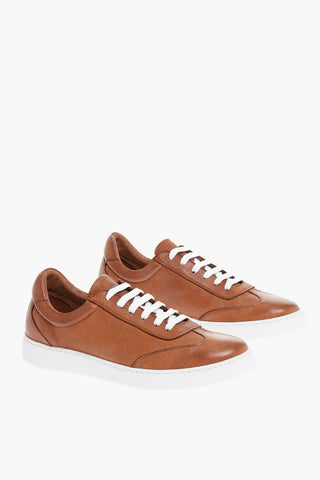 Contrasting Laces Deer Leather Sneakers