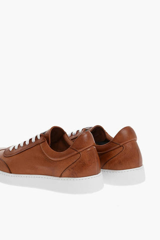 Contrasting Laces Deer Leather Sneakers