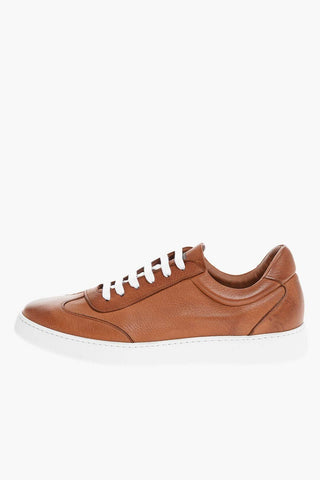 Contrasting Laces Deer Leather Sneakers