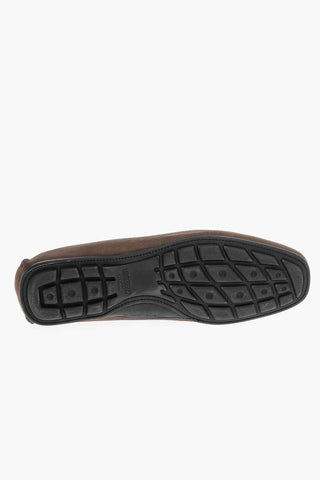 Woven Detail Suede Loafers