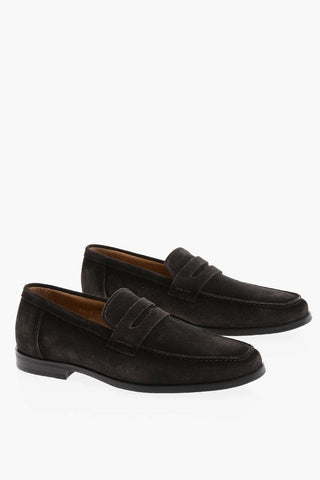 Suede Penny Loafers with Rubber Sole
