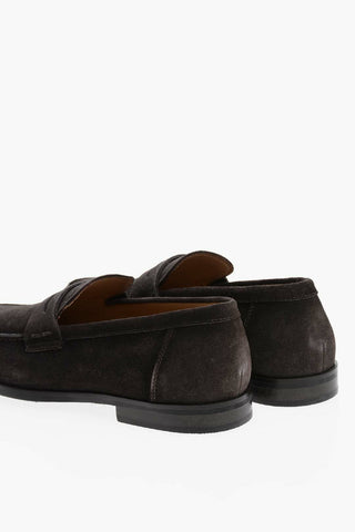 Suede Penny Loafers with Rubber Sole