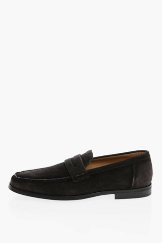 Suede Penny Loafers with Rubber Sole