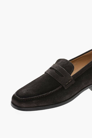 Suede Penny Loafers with Rubber Sole