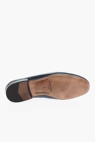 Textured Deer Leather Penny Loafers