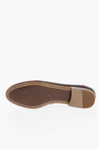 Buffalo Leather Penny Loafers with Rubber Sole