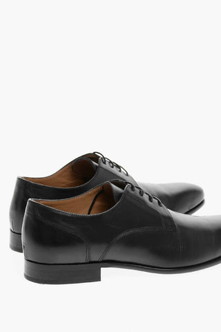 Scarpe Derby in Pelle con Suola in Cuoio