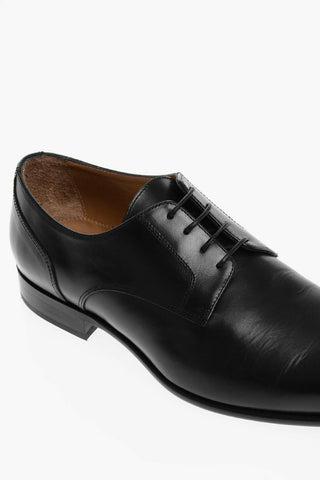 Scarpe Derby in Pelle con Suola in Cuoio