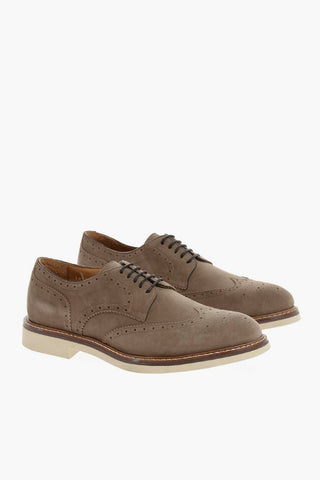 Suede Borgue Derby Shoes with Rubber Sole