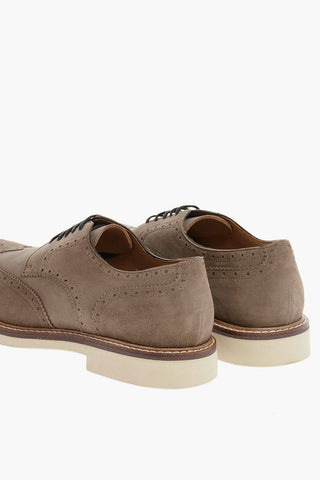 Suede Borgue Derby Shoes with Rubber Sole