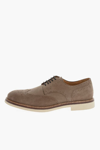 Suede Borgue Derby Shoes with Rubber Sole