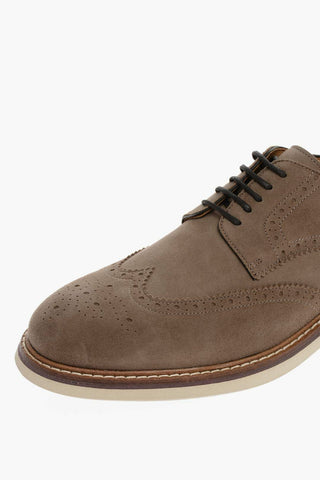 Suede Borgue Derby Shoes with Rubber Sole