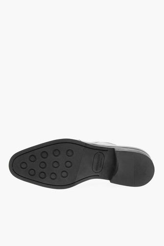 Leather Slip On Derby Shoes with Rubber Sole