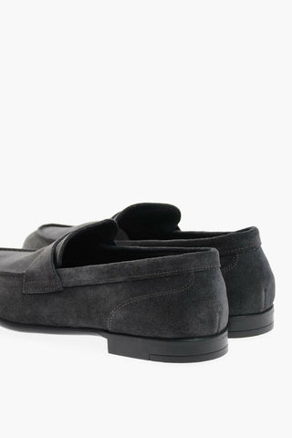 CC COLLECTION Suede Penny Loafers with Rubber Sole