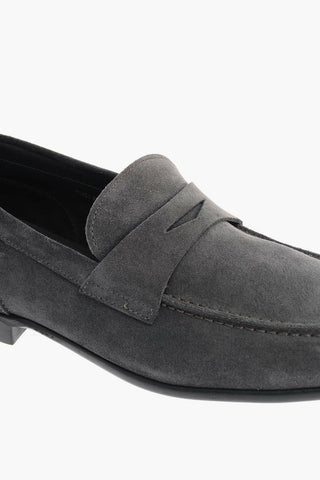CC COLLECTION Suede Penny Loafers with Rubber Sole