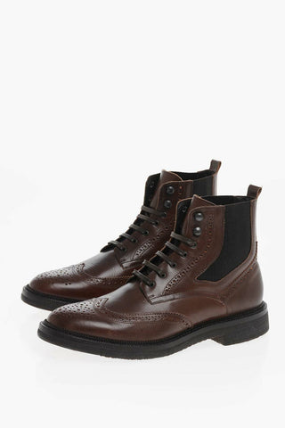 Stivaletti Brogue Allacciati LUX con Inserti Elastici