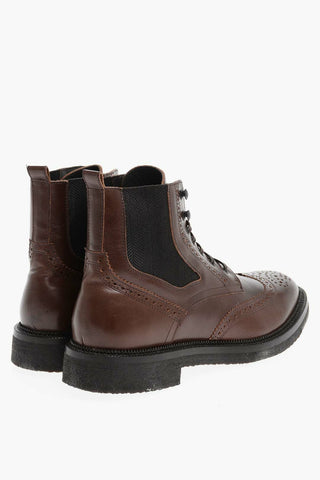 Stivaletti Brogue Allacciati LUX con Inserti Elastici