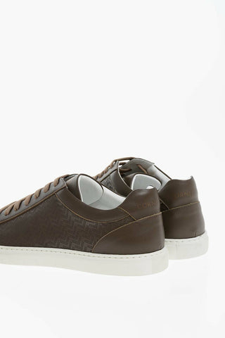 Herringbone Patterned SPIGA Leather Sneakers