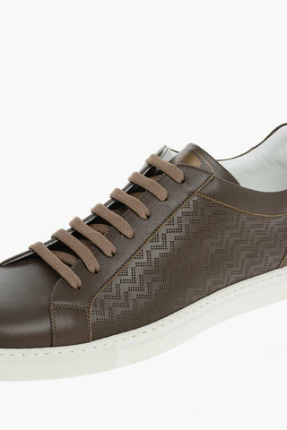 Sneakers in Pelle SPIGA con Motivo Herringbone