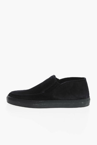 Rubber Sole Suede Slip On Sneakers