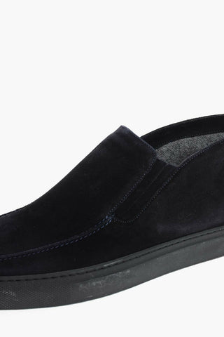 Rubber Sole Suede Slip On Sneakers