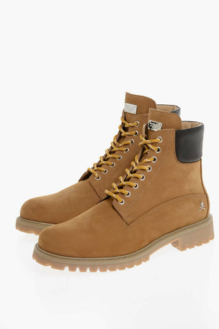 Nabuk Ankle Lace-up Booties 