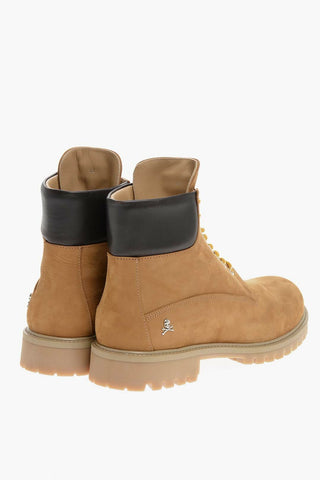 Nabuk Ankle Lace-up Booties 