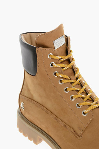 Nabuk Ankle Lace-up Booties 