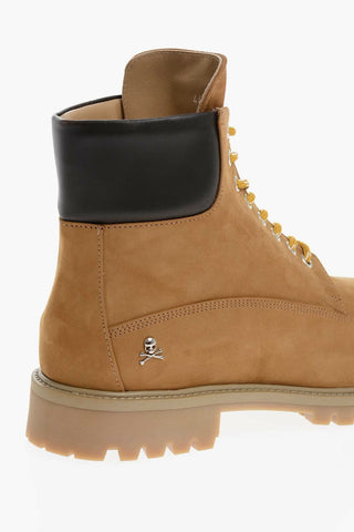 Nabuk Ankle Lace-up Booties 