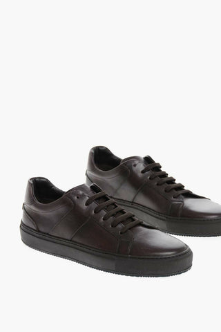 Lived-in Effect Leather Low-top Sneakers