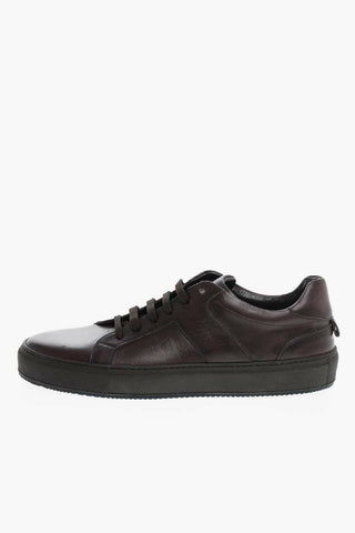 Sneakers Basse in Pelle Effetto Lived-in