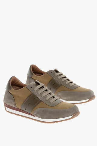 Fabric and Suede Low Top Sneakers
