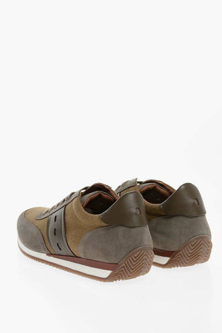 Fabric and Suede Low Top Sneakers