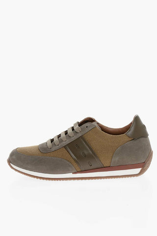 Fabric and Suede Low Top Sneakers